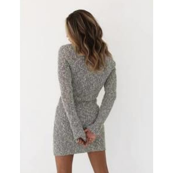 Rumored Ribbed Mini Sweater Dress size medium black - Picture 8 of 14